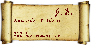 Januskó Milán névjegykártya