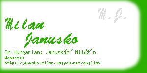 milan janusko business card